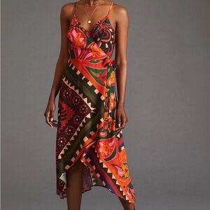 FARM Rio Vibrant Wrap Midi Dress